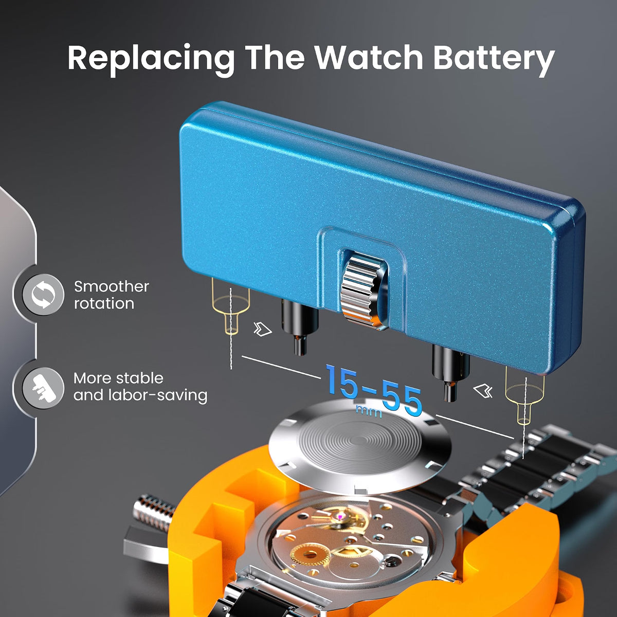 JOREST Watch Repair Kit for Battery Replacement, Link Removal & Strap Resizing, Watch Back Opener, Spring Bar Tool, Screwdriver & Case Holder Set