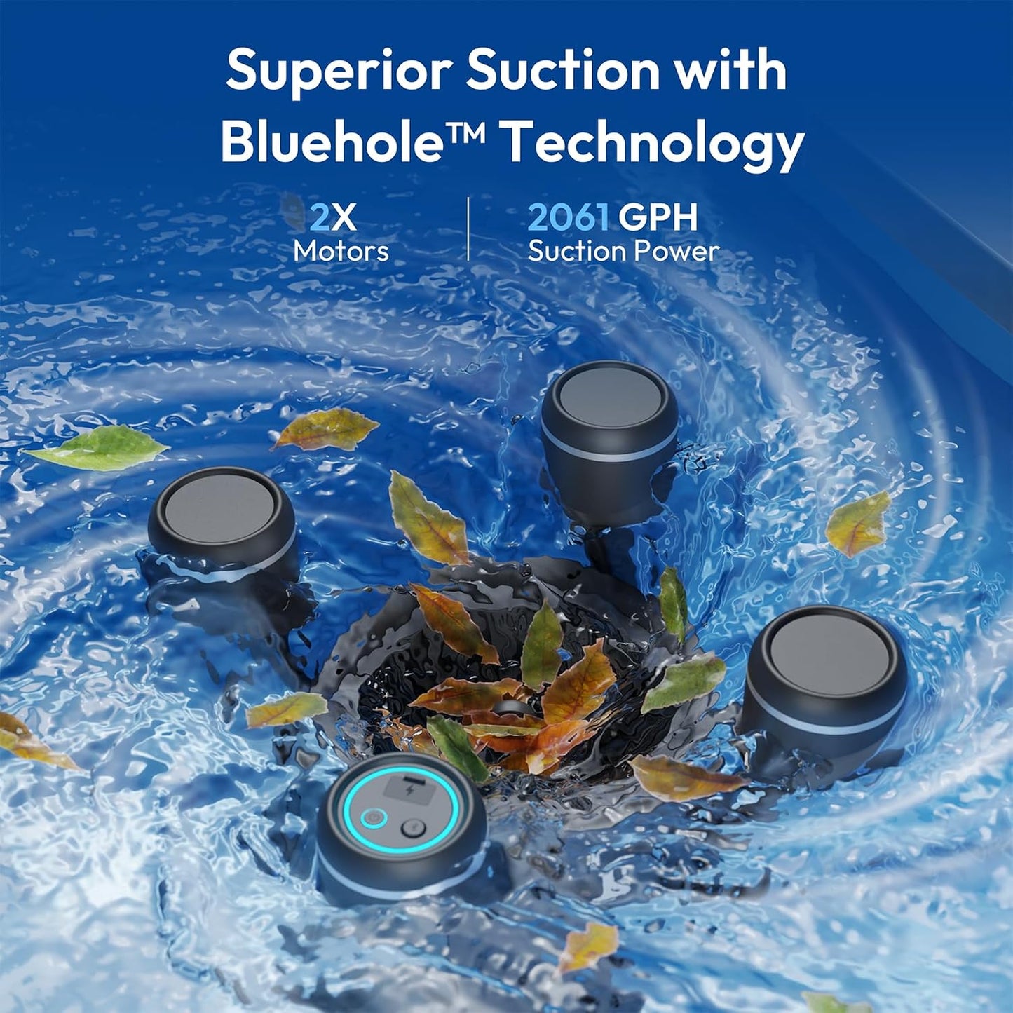 (2026 New) BUBLUE F10 Automatic Pool Skimmer Robot,Robotic Pool Skimmer with 5L Filter, App Control,Powerful Suction,Dual Cleaning Modes, AI Navigation,Ideal for In-Ground & Above-Ground Pools,Black