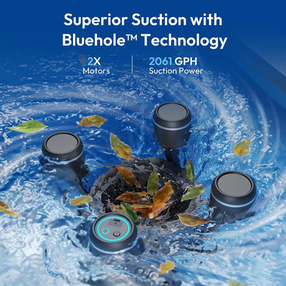 (2026 New) BUBLUE F10 Automatic Pool Skimmer Robot,Robotic Pool Skimmer with 5L Filter, App Control,Powerful Suction,Dual Cleaning Modes, AI Navigation,Ideal for In-Ground & Above-Ground Pools,Black