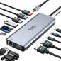 Selore USB C Docking Station Dual Monitor, 14-in-1 Laptop Docking Station Docking Station 3 Monitors with 2 HDMI, VGA, 10G USB A/C, 100W PD, 6 USB A/C Ports, USB C Hub Multiport Adapter for Windows