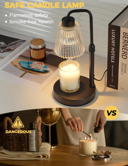 GODONLIF Candle Warmer Lamp with Timer, Dimmable Wax Melter Lamp, Height Adjustable Candle Warmer for Home Decor, Birthday Gifts for Women and Men