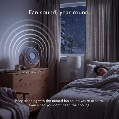 SNOOZ Breez 2 Smart Cooling Fan for Bedroom & White Noise Machine, 380 CFM Premium Bedroom Fan, 10 Fan Speeds, 10 White Noise Levels, App Remote, Timer, Scheduling, Auto Temp, Real Wood Base