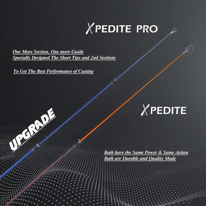 EOW XPEDITE PRO Telescopic Fishing Rod, 6' Spinning Rod, 24T Carbon Fiber Blank, Solid Carbon Tip, Medium Power, Fast Action, Blue