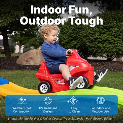 Step2 Up & Down Roller Coaster Kids Ride-On Toy, 9-Foot Track with ATV-Style Car, Indoor & Outdoor Toddler Playset, 50 lb. Weight Capacity, Multicolor
