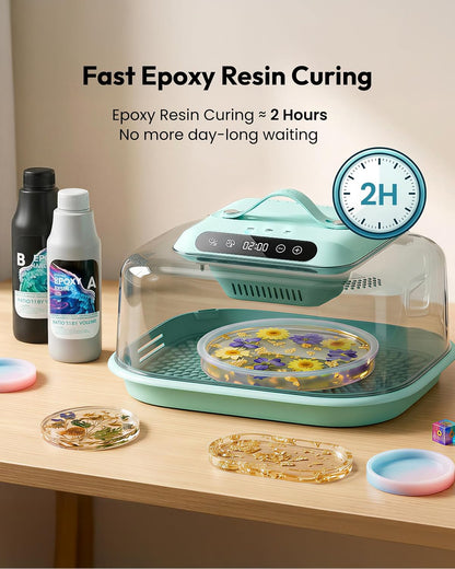 Resiners Resin Curing Machine G3 for Epoxy Resin, UV Resin, DIY Decor AirFast Pro Resin Dryer, with UV Resin Light, 2H/1Min Fast Curing, Included Silicone Mat Reversible Base, for Jewelry Making