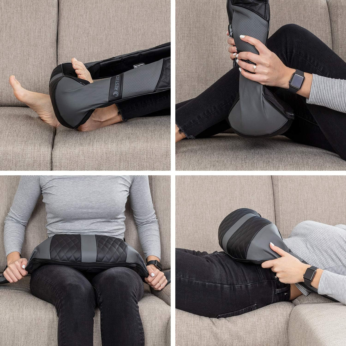 RESTECK Massagers for Neck and Back with Heat, Deep Tissue 3D Kneading Pillow, Electric Shiatsu Shoulder Massager for Neck, Back, Legs & Feet, Full Body Massage, Home, Office & Car