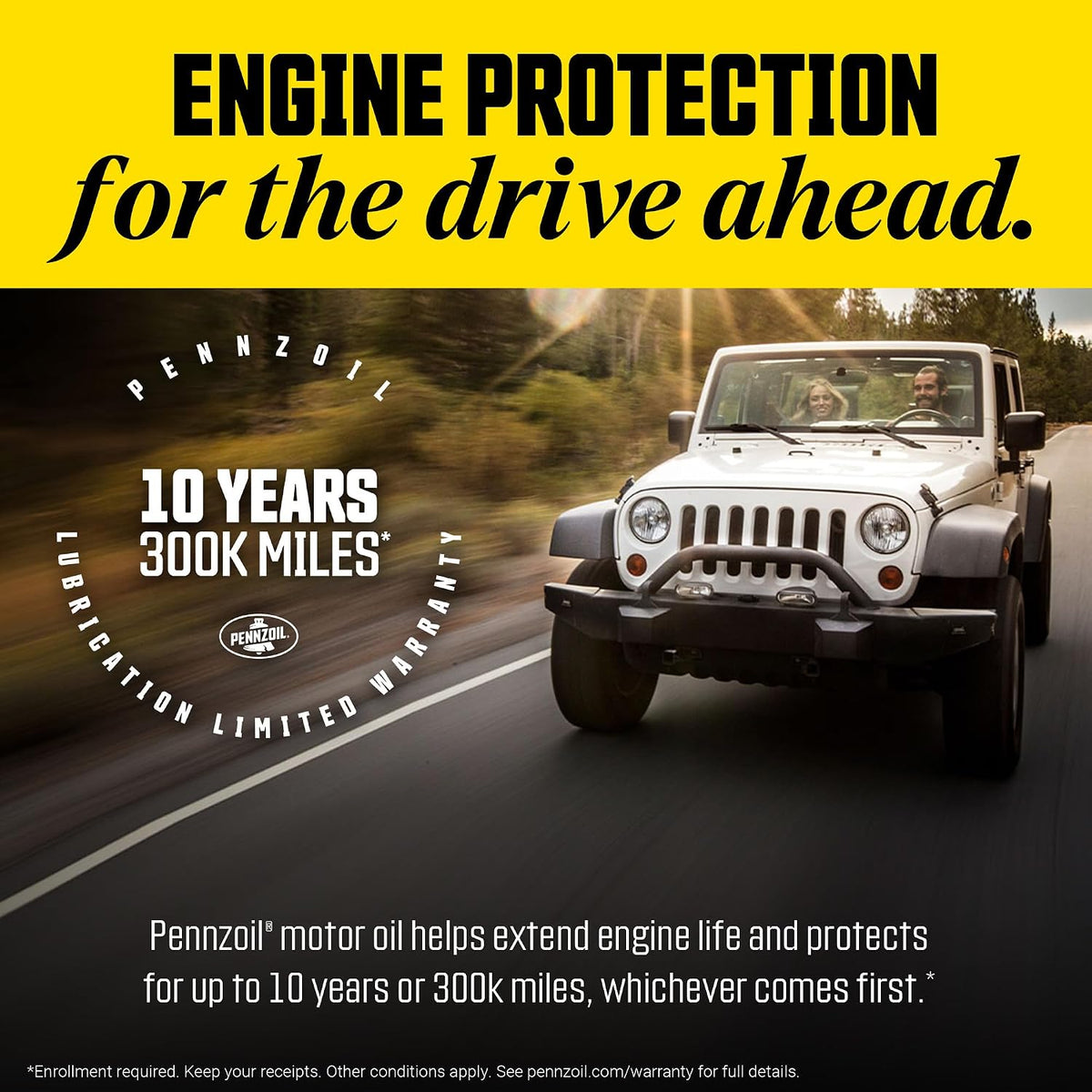 Pennzoil Conventional 10W-30 Motor Oil, 1 Quart, Multi-Grade Engine Oil for Cars, Trucks & UTVs