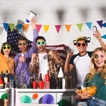 WATSELOK Hawaiian Party Sunglasses, 9-Pair Luau Novelty Glasses Set, Funny Photo Booth Props & Summer Party Favors for Kids & Adults, Multicolor