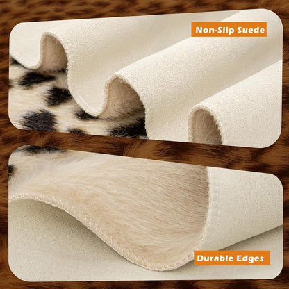 Leopard Print Rug, Cheetah Rugs 5.2x6.8ft Faux Cowhide Skin Animal Carpet
