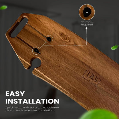 Lush & Style Premium Bathtub Tray Large 35x10 Inch, Acacia Wood Luxury, Waterproof, Non-Toxic, Adjustable Legs, No Tools Required,Caddy Tray,New Home Essenials Make sure to measure before 35 Inch Long