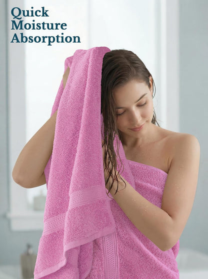 Utopia Towels 4 Pack Premium Bath Towels, 27x54 in, 600 GSM Cotton Pink