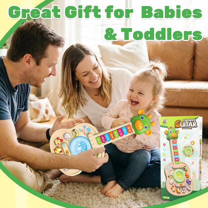 Tsomtto Musical Giraffe Guitar, 4-in-1 Baby Piano Toy for Toddlers