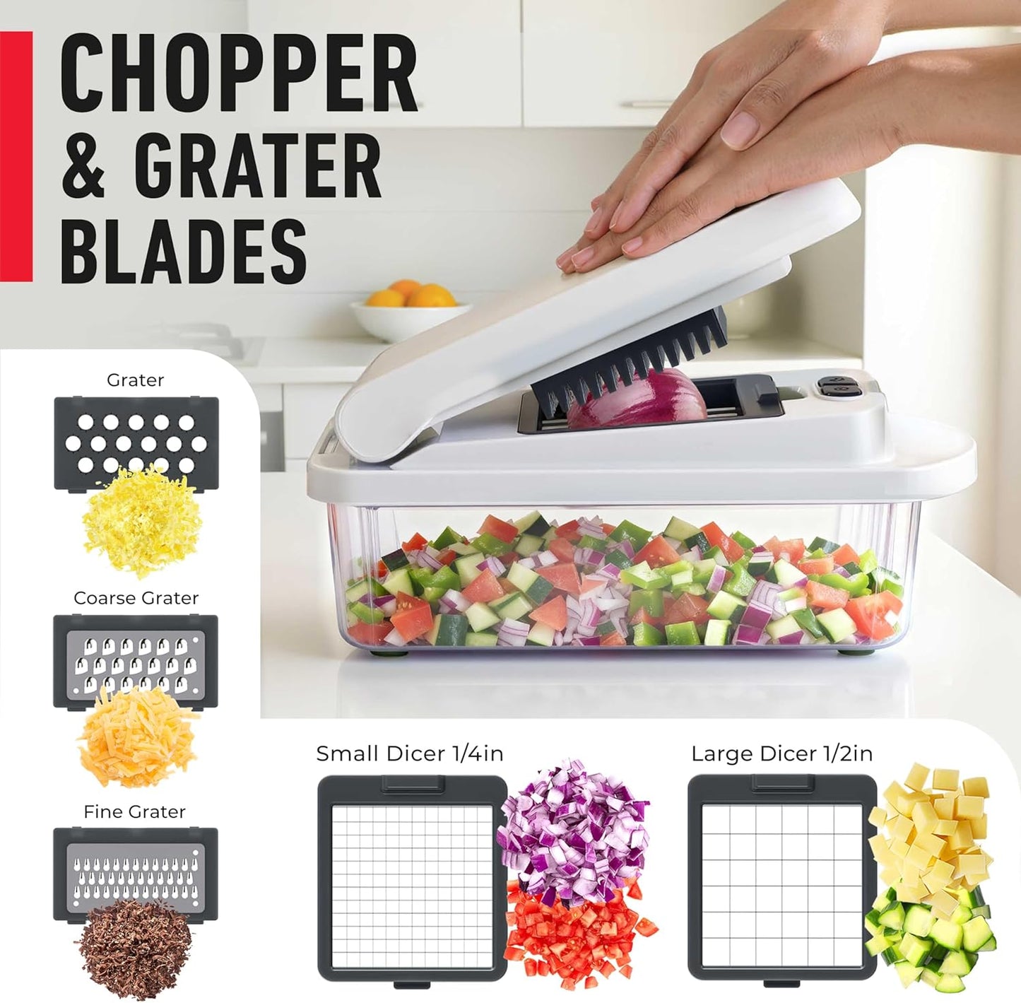 JANSKA 10-in-1 Vegetable Chopper & Mandoline Slicer