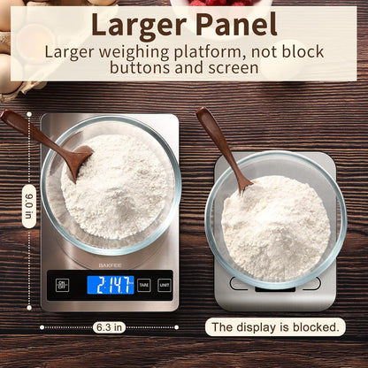 BakFee 33 lb Digital Kitchen Food Scale, 1g Precision