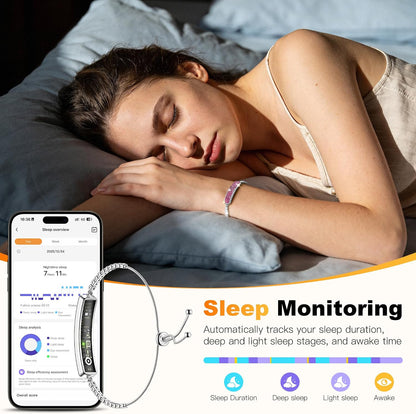 Smart Bracelet for Women - Fitness Tracker with Heart Rate, Sleep & Step Counter, 1ATM Water Resistant, Multi-Sport Modes, Free App Compatible, Comes with 2 Replacement Bands, Pink