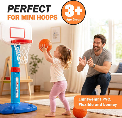 Botabee Kids Mini Basketballs, 2-Pack 6-Inch Soft Rubber Basketballs for Toddlers & Young Children, Lightweight Indoor & Outdoor Play Balls, Orange
