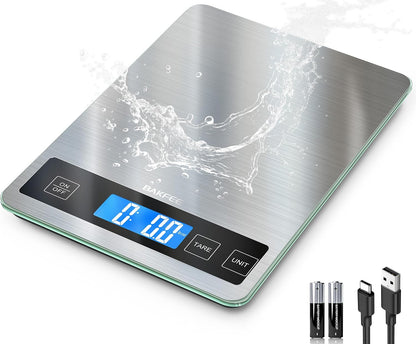 BakFee 33 lb Digital Kitchen Food Scale, 1g Precision