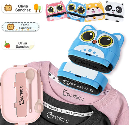 SUPHELPU Personalized Kids Name Stamp Dual-Color Ink