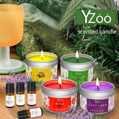Yzoo Complete Candle Making Kit for Adults & Beginners, 151-Piece DIY Soy Candle Making Set with Wax Melter, Fragrance Oils, Dyes, Wicks, Candle Tins & Accessories