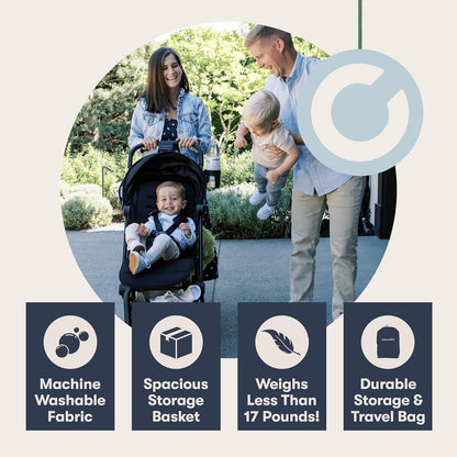 Colugo Compact Stroller+ Lightweight Travel Stroller, 16 lbs, One-Hand Fold