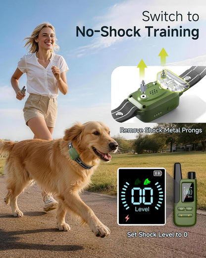 HapTop Dog Training Collar with Remote, 4500FT Range, Adjustable Training Collar for Dogs 10-120 lb, Green