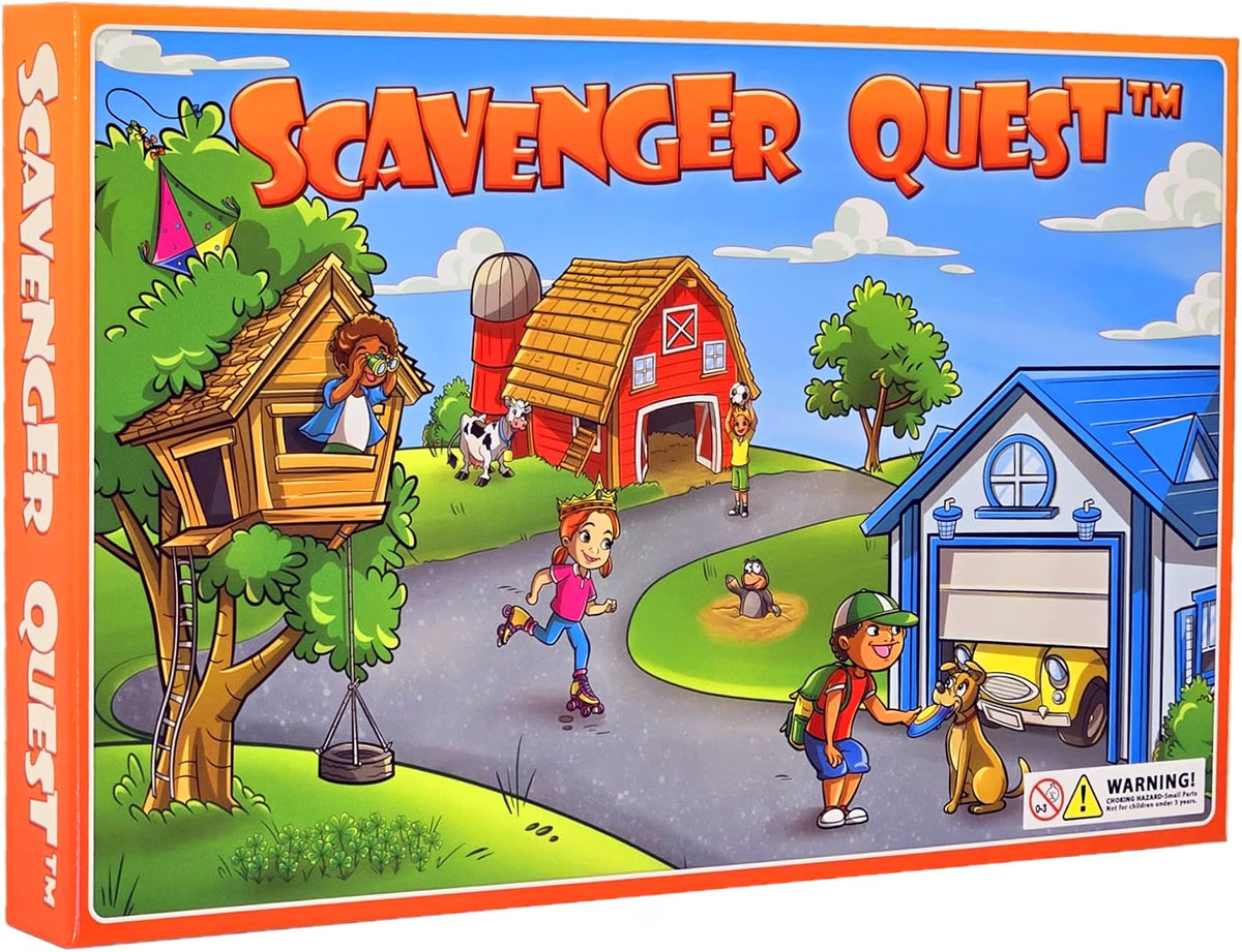 PlayQuest Scavenger Quest Board Game, Outdoor Seek-and-Find Family Game for Kids & Adults, 2-4 Players, Ages 5+, Educational Strategy & Adventure Game, 20-Minute Gameplay