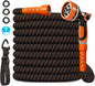 Garden Hose, 100Ft Ultra Flexible Water Hose, with 10 Function Sprayer,Ultra-Lightweight,Leak-Proof,Non-Slip Swivel Handles, Non-Expand,Non-Kink Hoses for Yard, Lawn,Outdoor (OrangeBlack,100Ft)