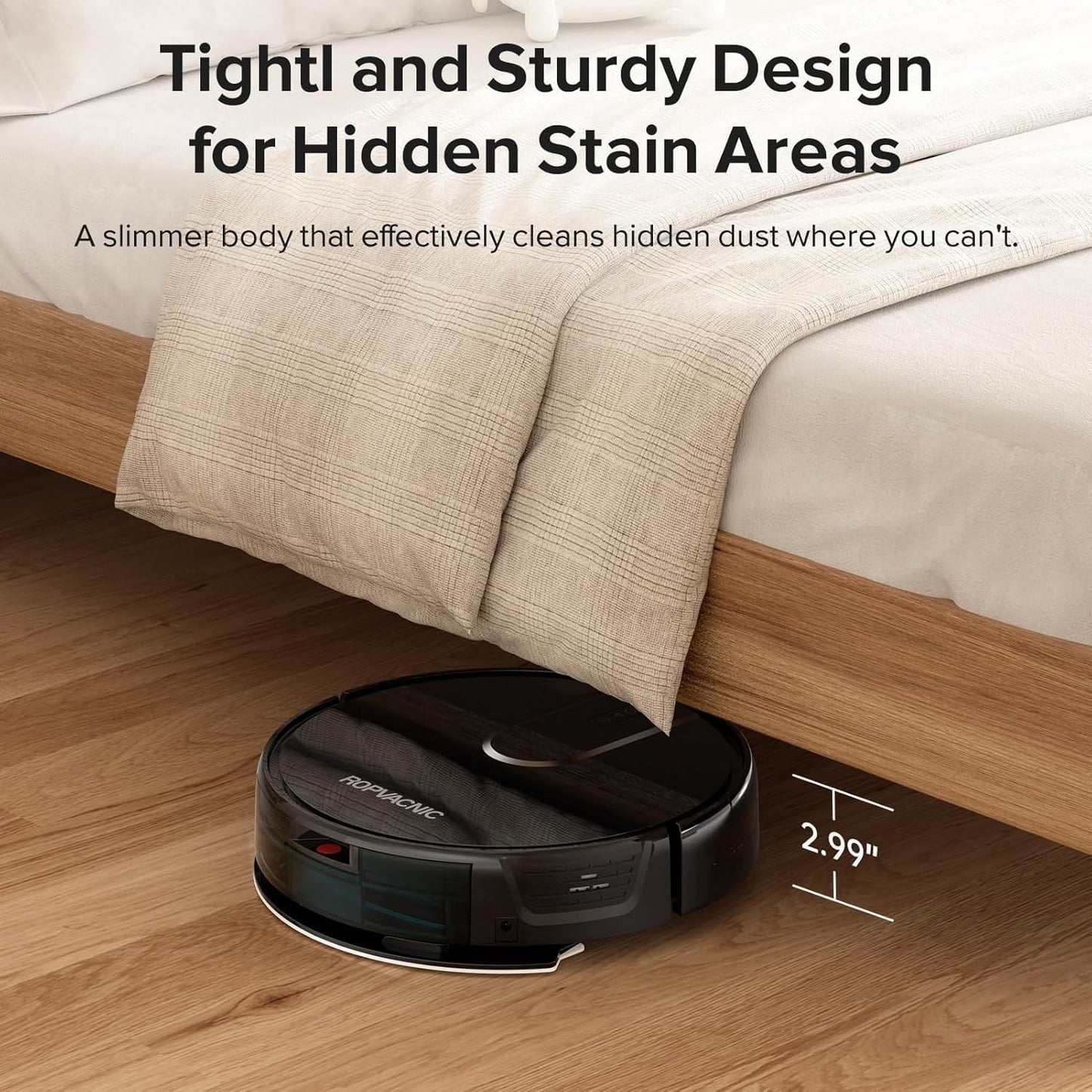 ROPVACNIC Robot Vacuum and Mop Combo 5200Pa Suction Robotic Cleaner Self-charging, app control, personalized cleaning adjustments, advanced obstacle avoidance, suitable for home use