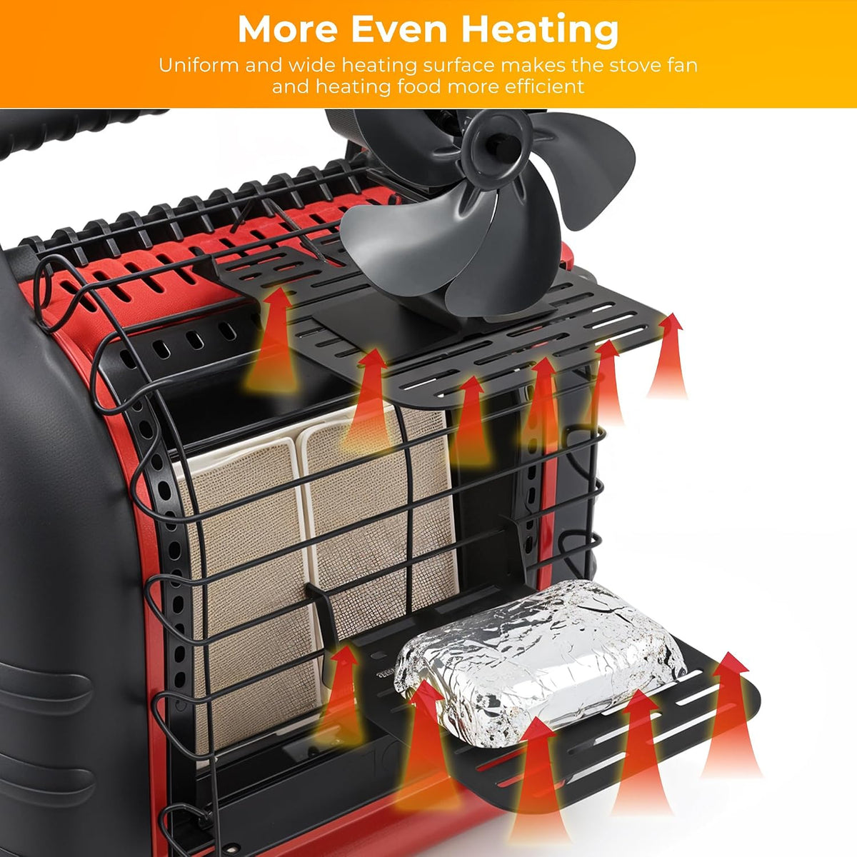 2-Tiered Wood Stove Fan Bracket, Cooker Plate Grill Attachment, Multi-Purpose Heater Bracket Compatible with Heater Fireplace Fan/Heated Stuff Shelf, Stand for Heater, Outdoor Heater Accessories