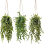 3 Packs Fake Hanging Plants with Black Pots for Wall Decor