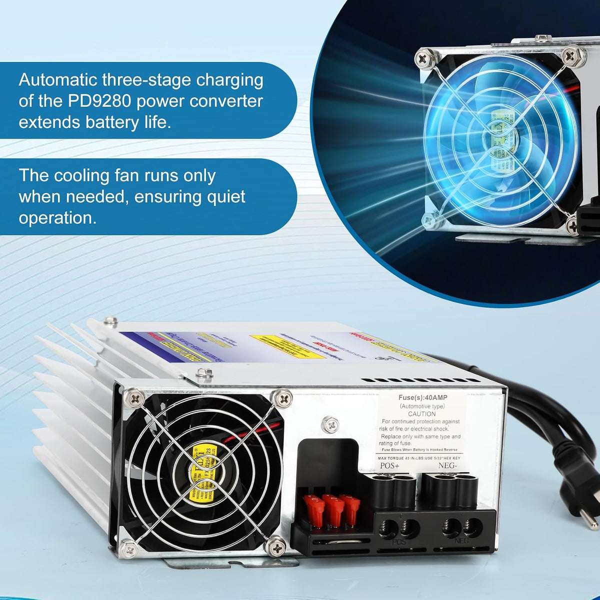 PD9280AV 80Amp RV Inverter Converter Charger, Intelligent Rv Converter/Charger for Lead Acid Battery, Compatible with PD9280AV and PD9200 Series Power Converter/Charger for RV Camper Caravans