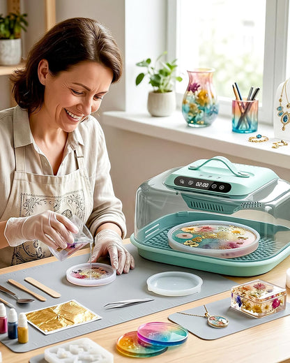 Resiners Resin Curing Machine G3 for Epoxy Resin, UV Resin, DIY Decor AirFast Pro Resin Dryer, with UV Resin Light, 2H/1Min Fast Curing, Included Silicone Mat Reversible Base, for Jewelry Making