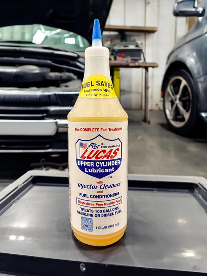 Lucas Oil 10003 Fuel Treatment, 32 oz Fuel System Cleaner & Lubricant for Gasoline and Diesel Engines, Fuel Injector & Carburetor Treatment