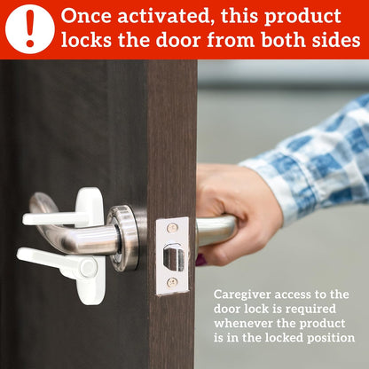Wappa Baby Door Lever Lock 2 Pack, Childproof Door Handle Lock, Toddler Safety Lock, One-Hand Adult Operation, ABS with 3M Adhesive