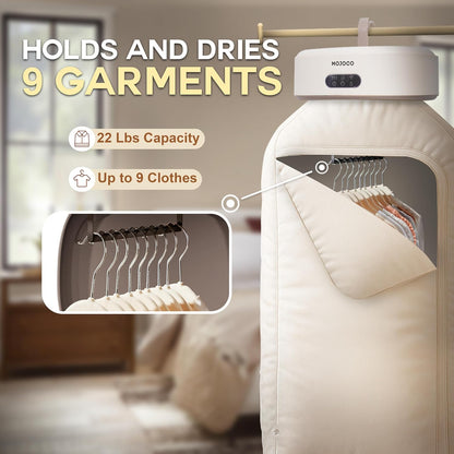 MOJOCO Portable Clothes Dryer - 600w Compact Dryer for Apartment, Travel