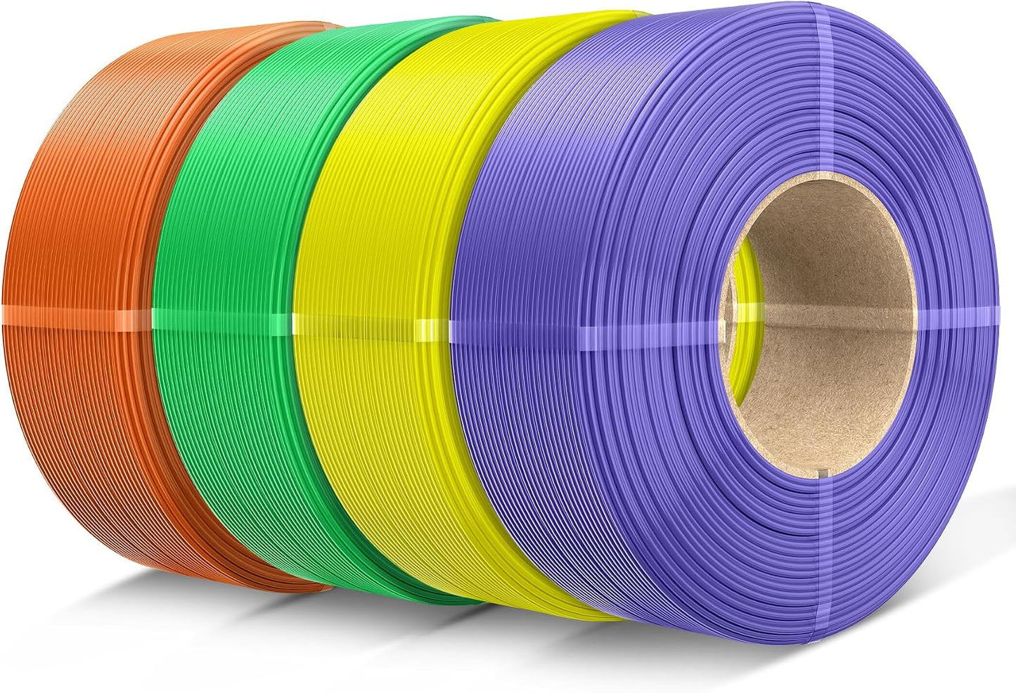 SUNLU Filament Refill 1.75mm,Sunny Orange+Yellow+Green+Lavender Purple petg Refill 4kg,Suitable for Bambu Lab Filament and SUNLU Reusable spools,Dimensional Accuracy +/- 0.02 mm