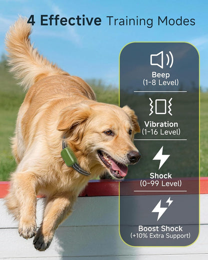 HapTop Dog Training Collar with Remote, 4500FT Range, Adjustable Training Collar for Dogs 10-120 lb, Green