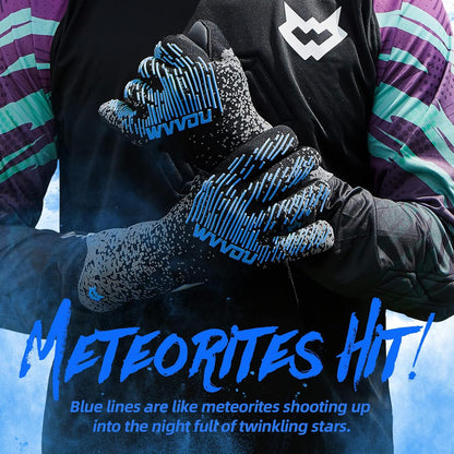 WVVOU Soccer Goalie Gloves for Youth & Adults, Size 9, 4+3mm Super Grip Latex Palm, Breathable Strapless Goalkeeper Gloves for Training & Matches, Black