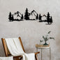 Xedatric Mountain Forest Metal Wall Art 15x44 Inch Nature Landscape Decor Large horizontal evergreen trees wall art for living room. Housewarming gift for nature lovers. Indoor decor.