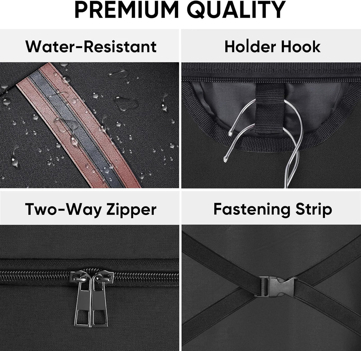 BALEINE Garment Bag for Travel, Water-Resistant 600D Suit Bag with Wrinkle-Free Storage, Foldable Carry-On Travel Bag with Adjustable Shoulder Strap & Front Pocket