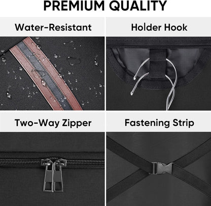 BALEINE Garment Bag for Travel, Water-Resistant 600D Suit Bag with Wrinkle-Free Storage, Foldable Carry-On Travel Bag with Adjustable Shoulder Strap & Front Pocket