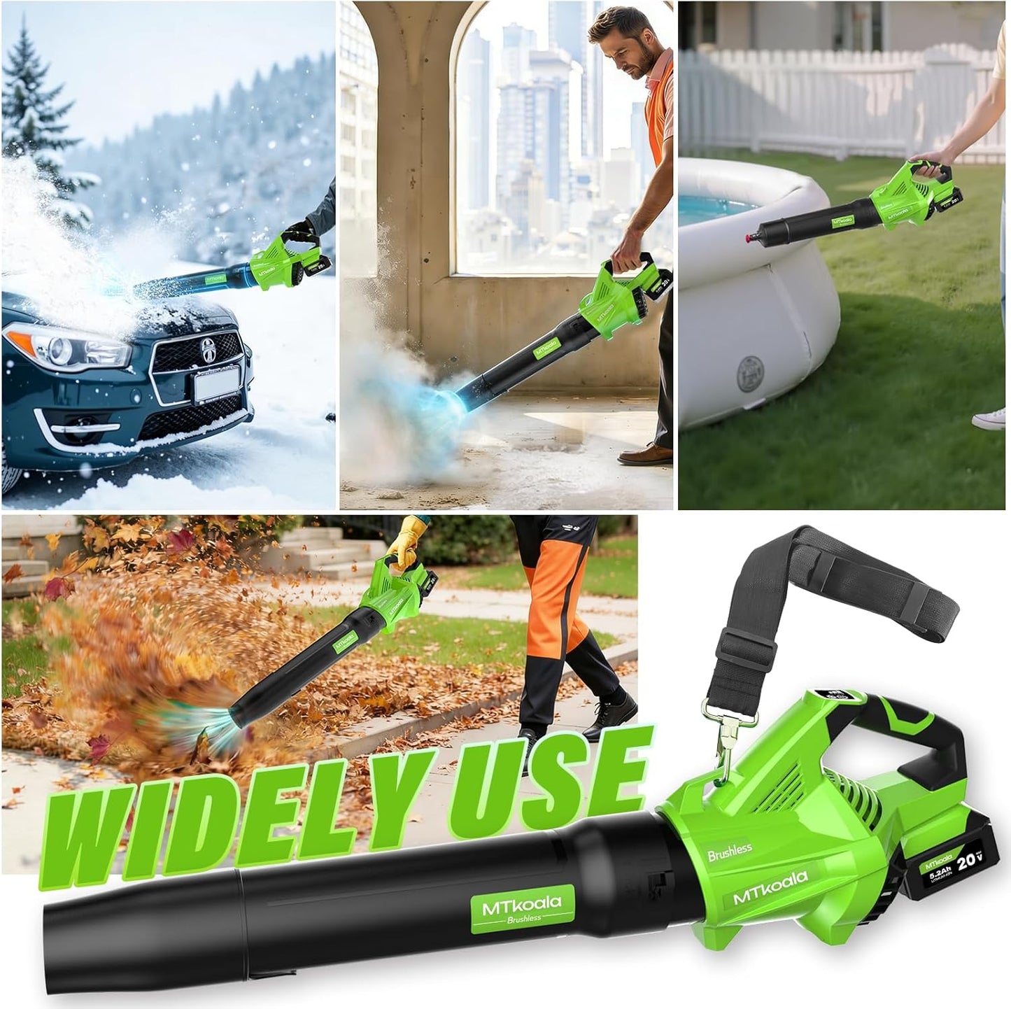 Leaf Blower Cordless, New Upgraded 1200W Brushless Motor Leaf Blower, 700CFM 200MPH with 3 Speed Modes, 160Mins Max Runtime, Handheld Electric Blower for Lawn Care, Yard, Dust & Snow