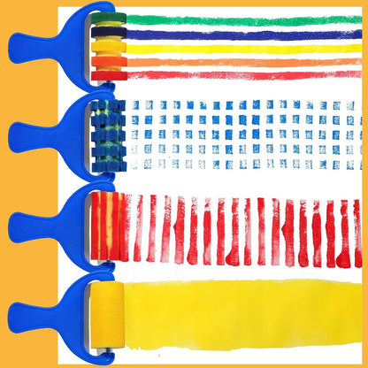 YGDZ Kids Paint Brushes, 12-Pack Washable Sponge & Foam Painting Brushes for Toddlers & Kids, Early Learning Arts & Crafts Supplies, Assorted Designs