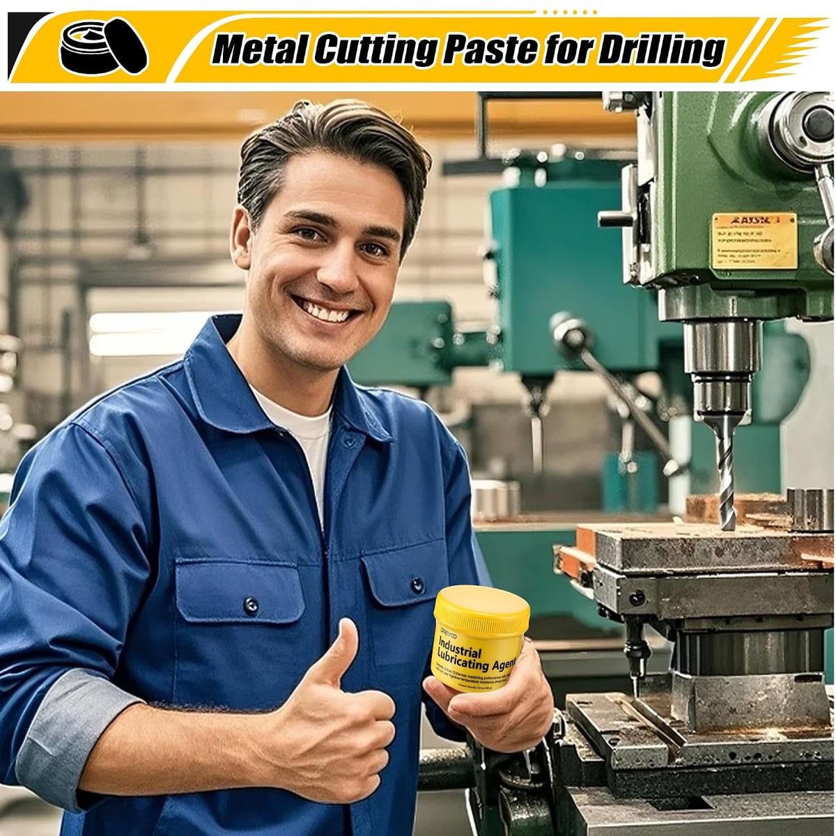 Dreyoo Cutting Paste for Drilling Metal, 8.8 oz Jar Tapping Wax Lubricant for Drill Bits, Saw Blades & Milling Tools, Low-Odor Chlorine-Free Metalworking Paste