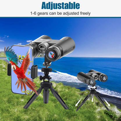 Rodcirant 18x50 Professional Binoculars for Adults, Large View Waterproof Binoculars with BAK4 Prism, Phone Adapter & 360° Tripod for Bird Watching, Hiking & Sports