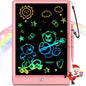 bravokids 10-Inch LCD Writing Tablet for Kids Ages 3-8, Electronic Doodle Board with Colorful Screen, Erasable Drawing Pad, Stylus, Anti-Shock Design, Pink