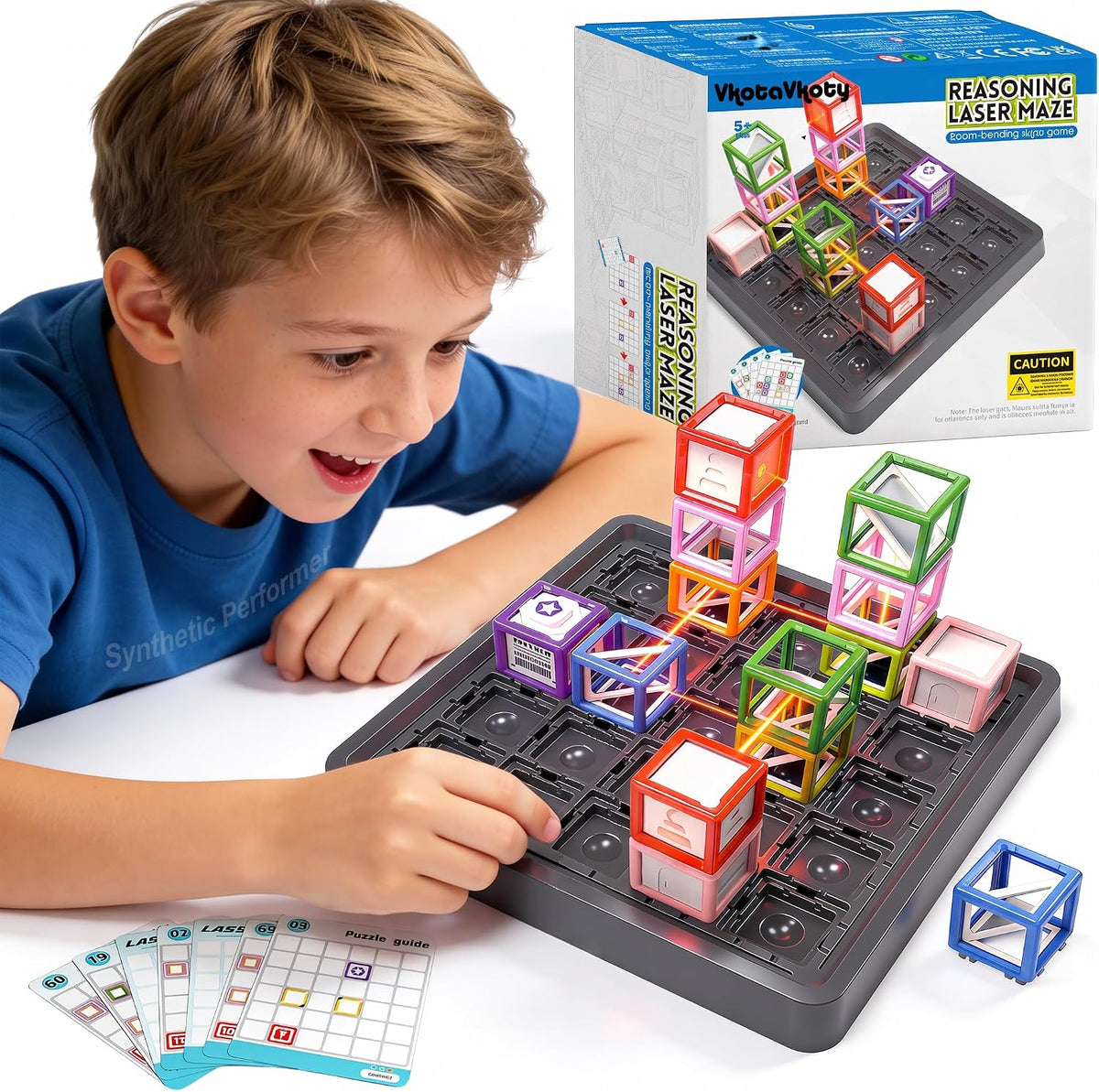 VkotaVkoty 2026 Laser Maze Reasoning Game, 37-Piece STEM Logic Puzzle with 60+ Challenges, Light Reflection & Beam Bending Educational Toy for Kids Ages 8-13
