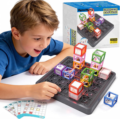 VkotaVkoty 2026 Laser Maze Reasoning Game, 37-Piece STEM Logic Puzzle with 60+ Challenges, Light Reflection & Beam Bending Educational Toy for Kids Ages 8-13