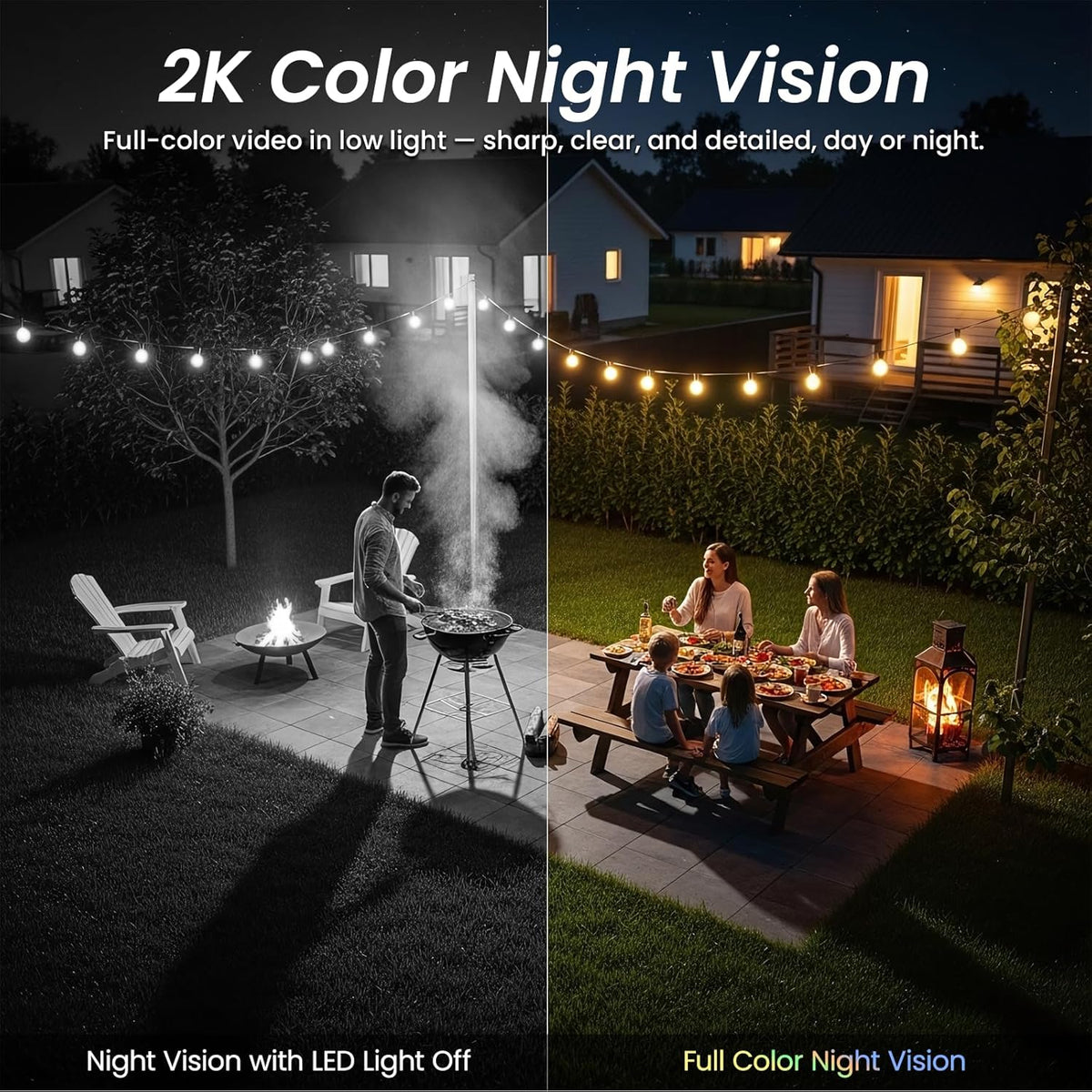 Cinnado S1 4-Pack Solar Security Cameras, 2K Wireless Outdoor Cameras with Integrated Solar Panels, AI Human Detection, 360° Motion Tracking, Two-Way Audio, Color Night Vision, 2.4GHz Wi-Fi