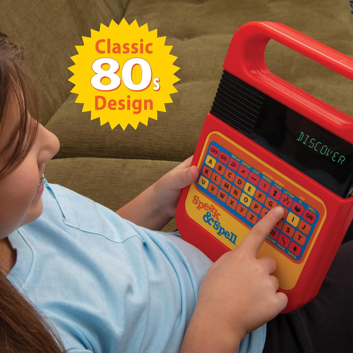 PlayMonster Speak & Spell Educational Learning Toy, Retro 80s Handheld Spelling Game with 5 Play Modes, Multiple Challenge Levels, Educational Toy for Kids Ages 7+, Multi